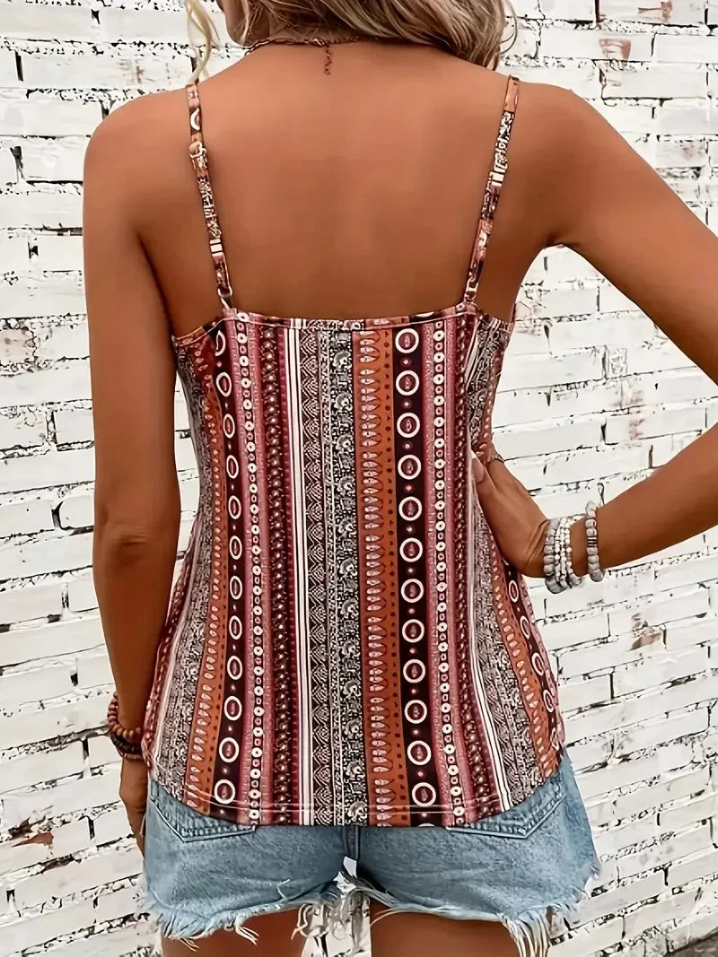 V-Neck Chain Print Cami