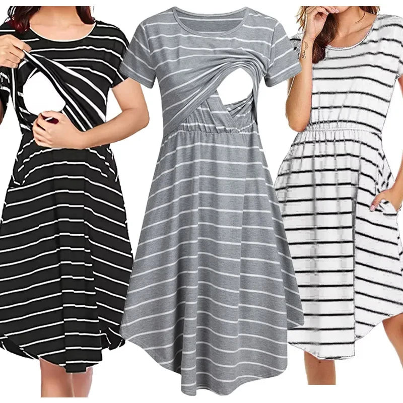 Striped Maternity Dress