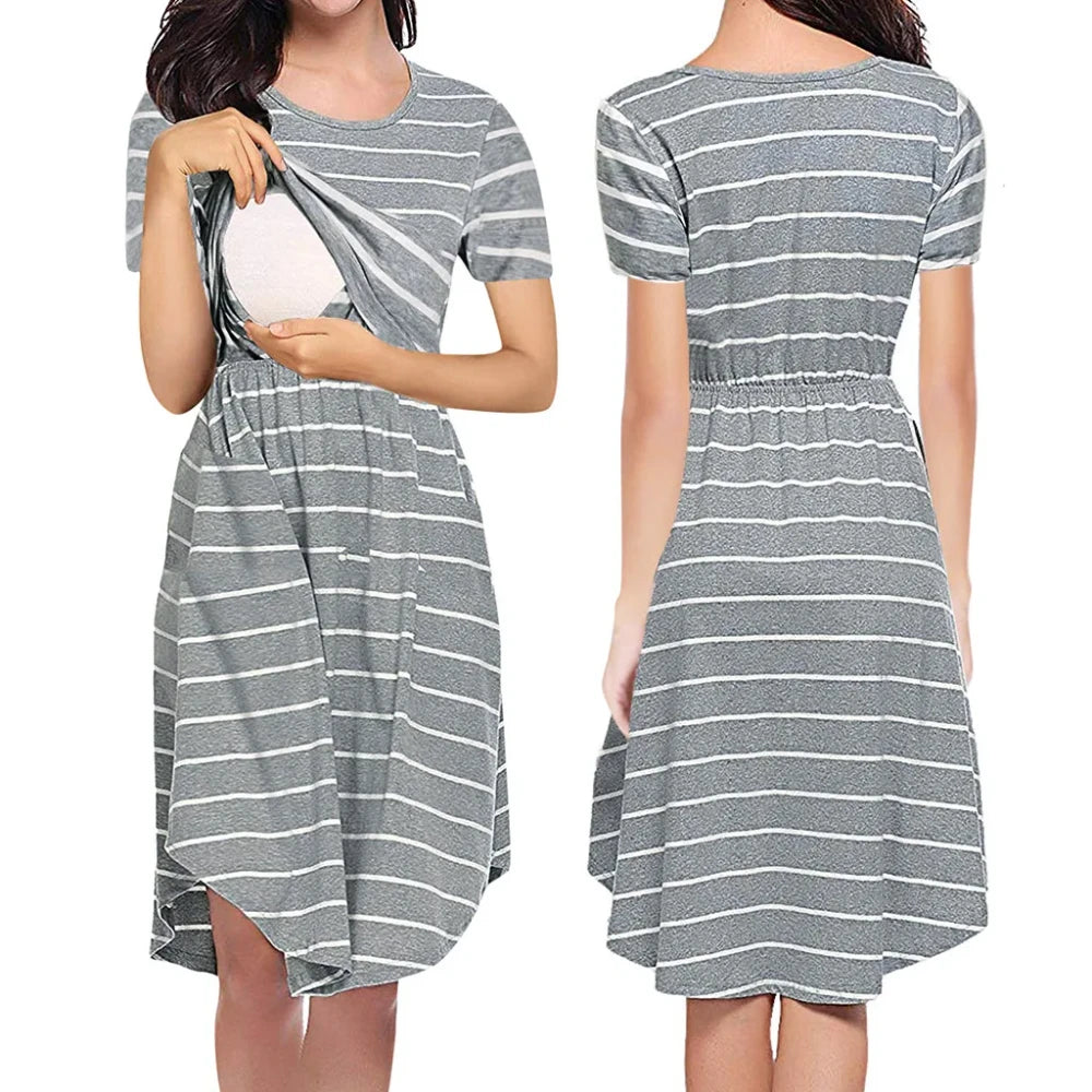 Striped Maternity Dress